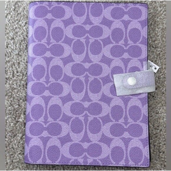 Coach | Office | Nwt Coach Notebook In Signature Canvas Cz98 Purple ...